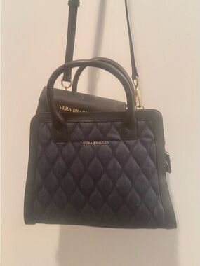 Vera Bradley Quilted Navy Satchel with Strap NWOT